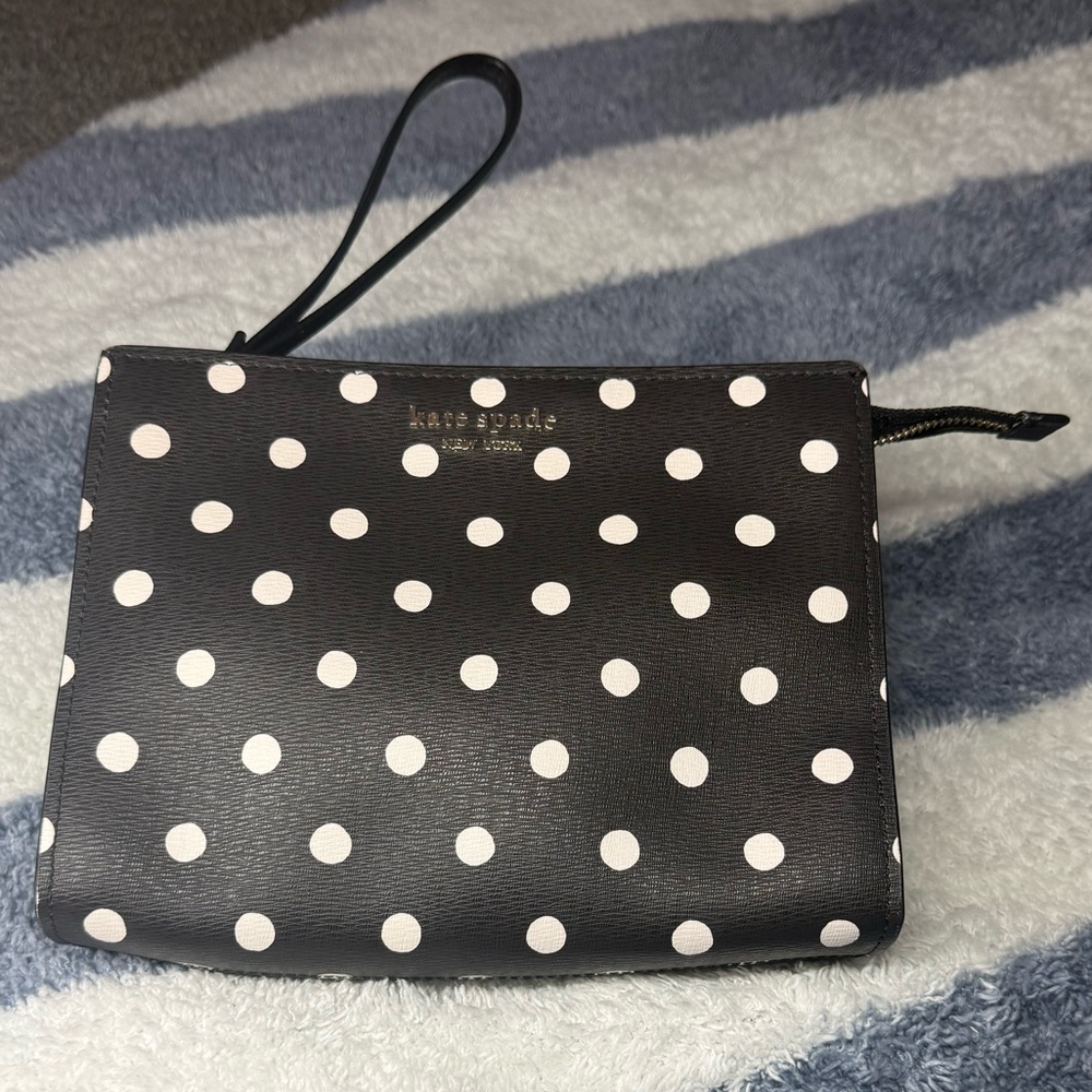 Kate Spade Black and White Polka Dot Wristlet